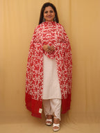 Red Batik Cotton Dupatta - Luxurion World