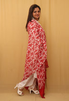 Red Batik Cotton Dupatta - Luxurion World
