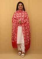 Red Batik Cotton Dupatta - Luxurion World