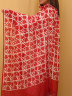 Red Batik Cotton Dupatta - Luxurion World