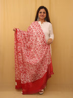 Red Batik Cotton Dupatta - Luxurion World