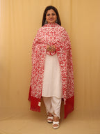 Red Batik Cotton Dupatta - Luxurion World