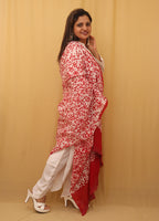 Red Batik Cotton Dupatta - Luxurion World