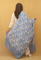 Blue Batik Cotton Dupatta - Luxurion World