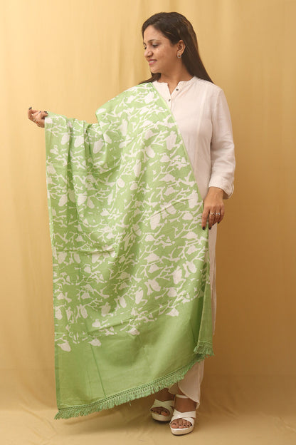 Green Batik Cotton Dupatta - Luxurion World