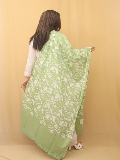 Green Batik Cotton Dupatta - Luxurion World