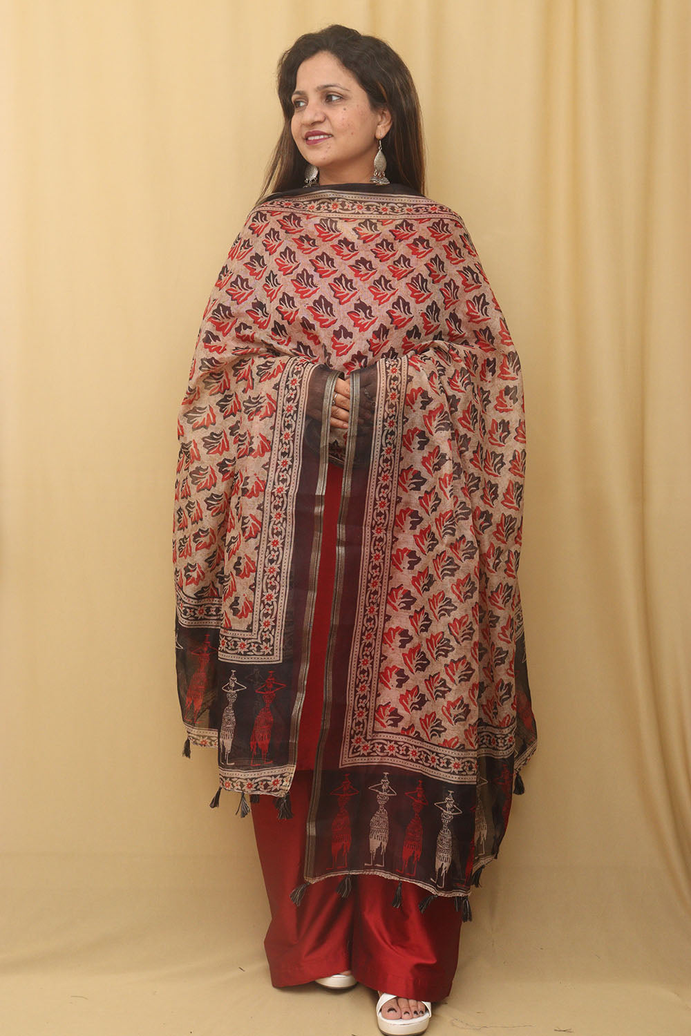 Vibrant Multicolor Block Printed Chanderi Silk Dupatta: A Perfect Accessory for Every Outfit - Luxurion World