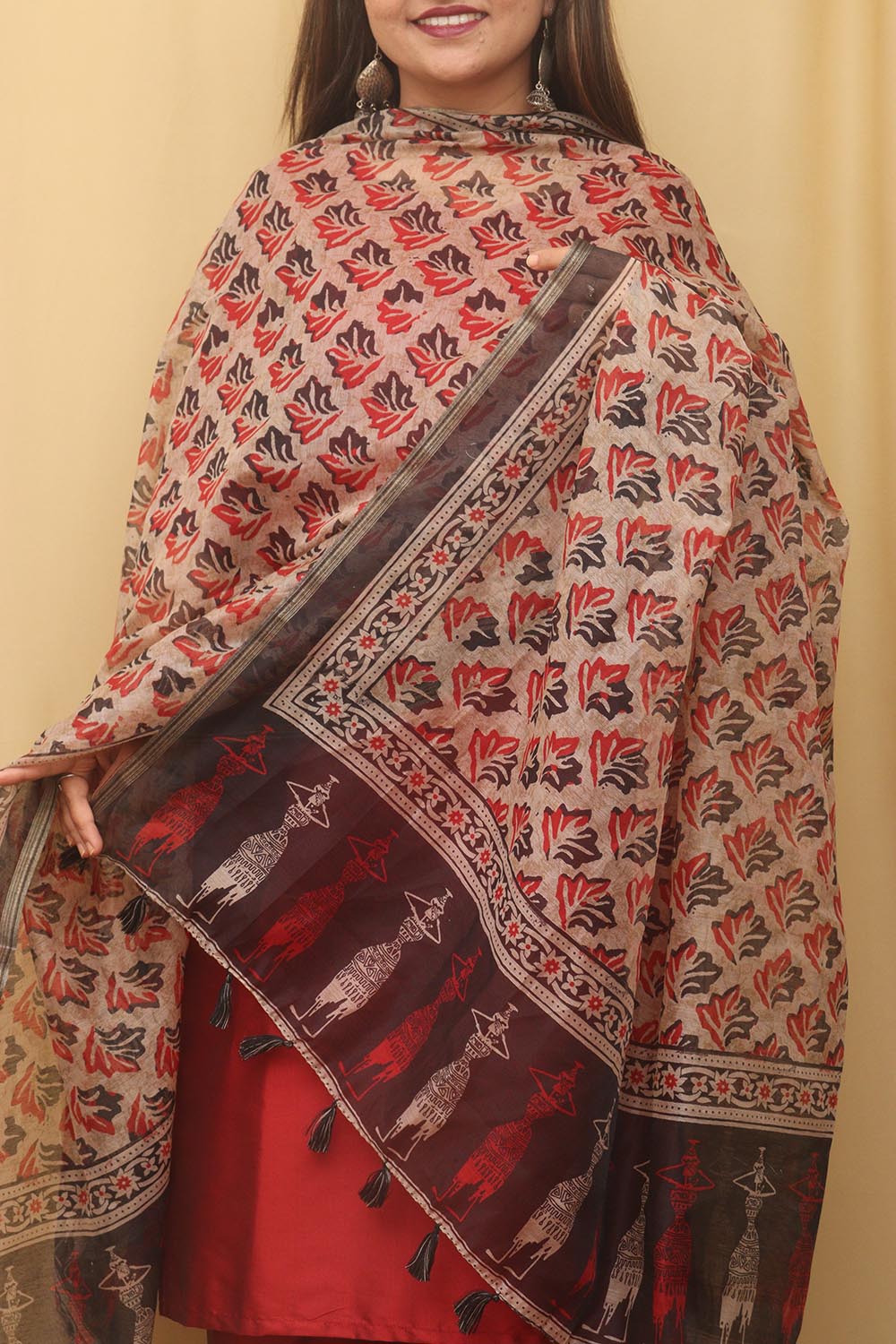 Vibrant Multicolor Block Printed Chanderi Silk Dupatta: A Perfect Accessory for Every Outfit - Luxurion World