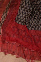 Elegant Black Block Printed Chanderi Silk Dupatta - Luxurion World