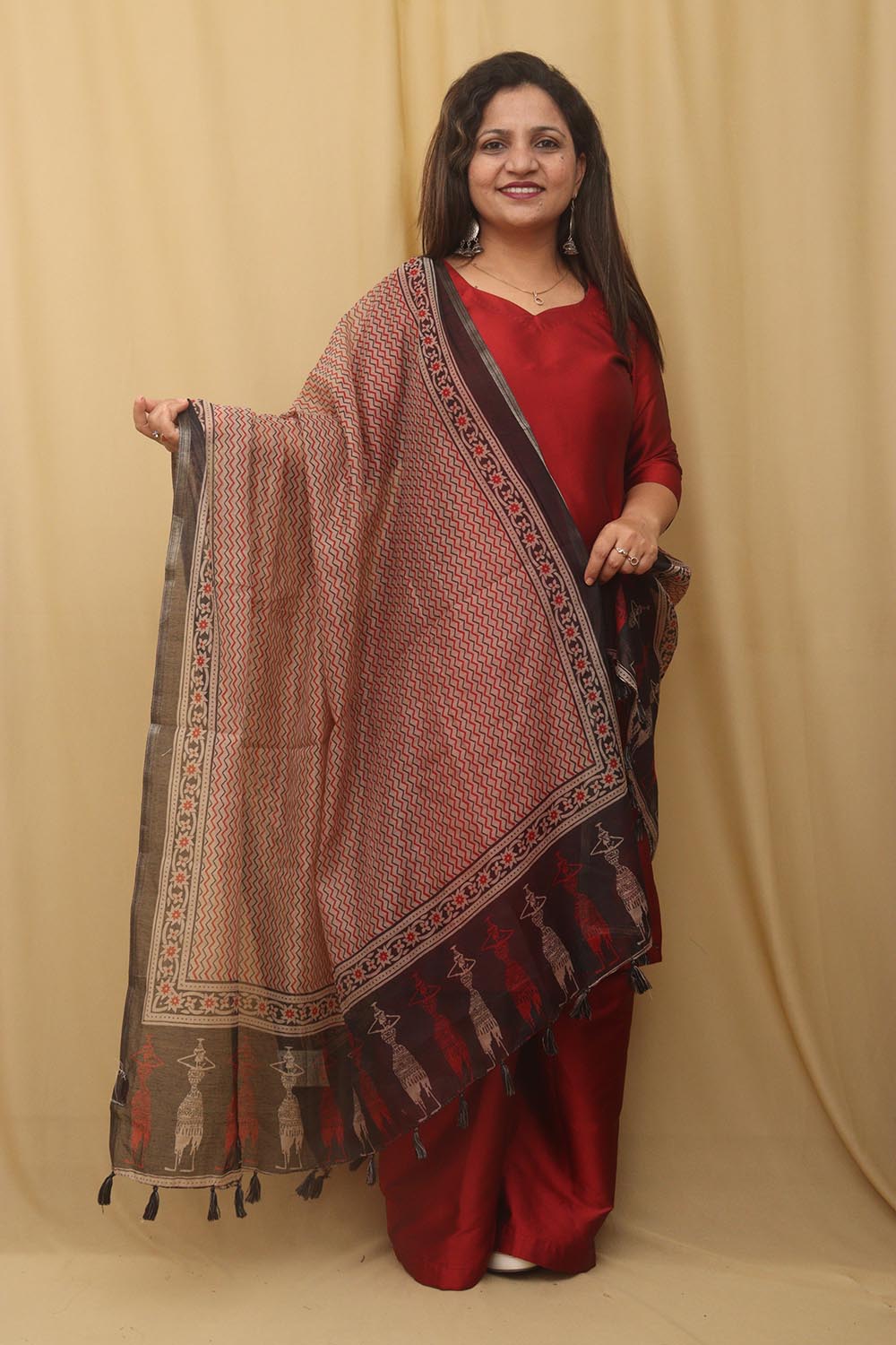 Vibrant Multicolor Block Printed Chanderi Silk Dupatta: A Fusion of Elegance and Tradition - Luxurion World