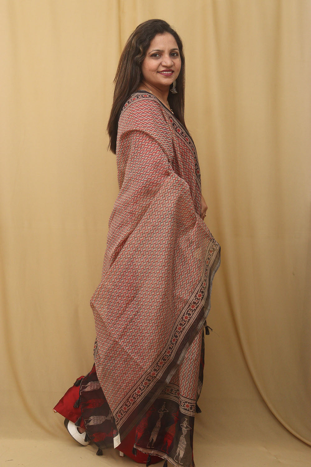 Vibrant Multicolor Block Printed Chanderi Silk Dupatta: A Fusion of Elegance and Tradition - Luxurion World