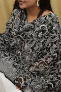 Elegant Black Hand Embroidered Chikankari Georgette Dupatta - Luxurion World