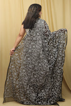 Elegant Black Hand Embroidered Chikankari Georgette Dupatta - Luxurion World