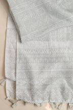 Luxurion World- Crafted Heirlooms - Grey Digital Printed Chanderi Dupatta with Handcrafted Tassels â€“ Traditional Wear for Women, Lightweight & Elegant - Luxurion World- Crafted Heirlooms