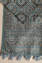 Luxurion World- Crafted Heirlooms - Multicolor Digital Printed Chanderi Dupatta with Handcrafted Tassels â€“ Traditional Wear for Women, Lightweight & Elegant - Luxurion World- Crafted Heirlooms