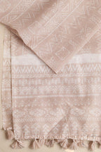LUXURION WORLD - Cream Digital Printed Chanderi Dupatta with Handcrafted Tassels â€“ Traditional Wear for Women, Lightweight & Elegant - Luxurion World