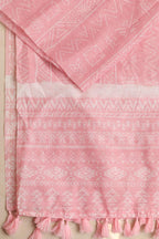 Luxurion World- Crafted Heirlooms - Pink Digital Printed Chanderi Dupatta with Handcrafted Tassels â€“ Traditional Wear for Women, Lightweight & Elegant - Luxurion World- Crafted Heirlooms