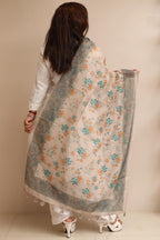 Luxurion World- Crafted Heirlooms - Pastel Digital Printed Chanderi Dupatta with Handcrafted Tassels â€“ Traditional Wear for Women, Lightweight & Elegant - Luxurion World- Crafted Heirlooms