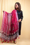 Stylish Pink Linen Dupatta with Digital Print for Fashionable Look - Luxurion World
