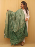 Green Linen Cotton Dupatta with Digital Print - Luxurion World