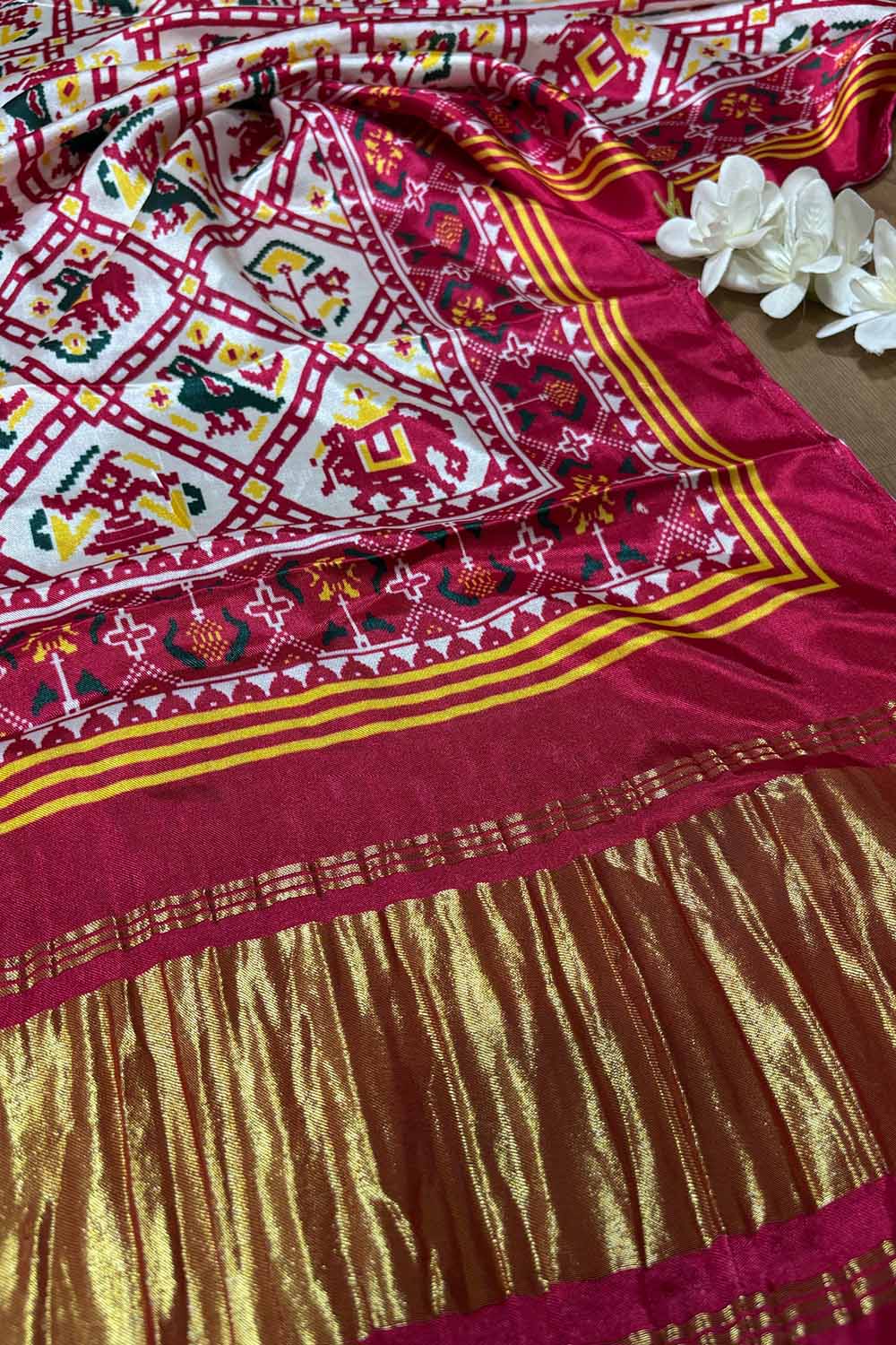 Stunning Pink Digital Printed Patola Design Modal Silk Dupatta - Luxurion World