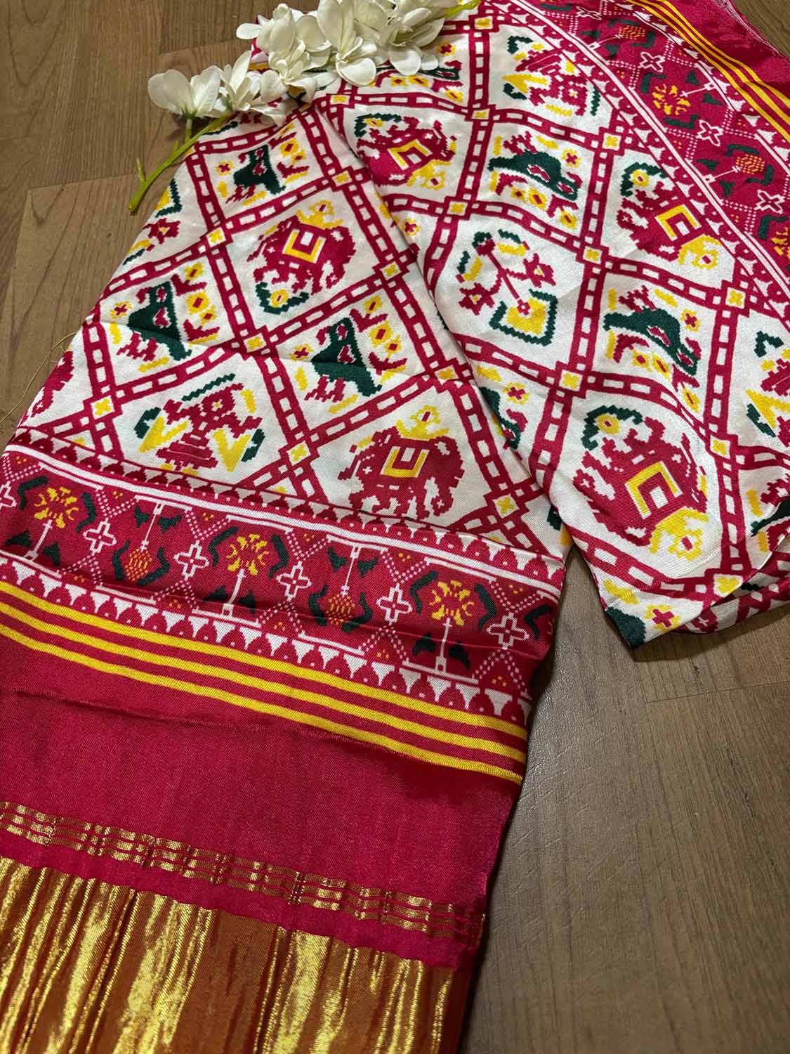 Stunning Pink Digital Printed Patola Design Modal Silk Dupatta - Luxurion World- Crafted Heirlooms