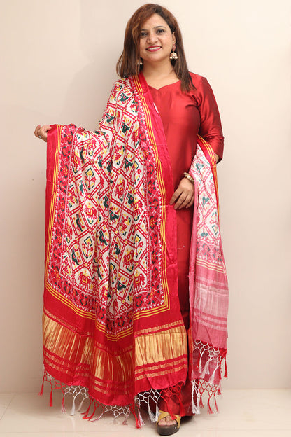 Stunning Pink Digital Printed Patola Design Modal Silk Dupatta - Luxurion World