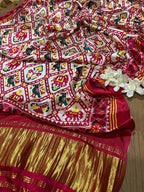 Stunning Pink Digital Printed Patola Design Modal Silk Dupatta - Luxurion World- Crafted Heirlooms