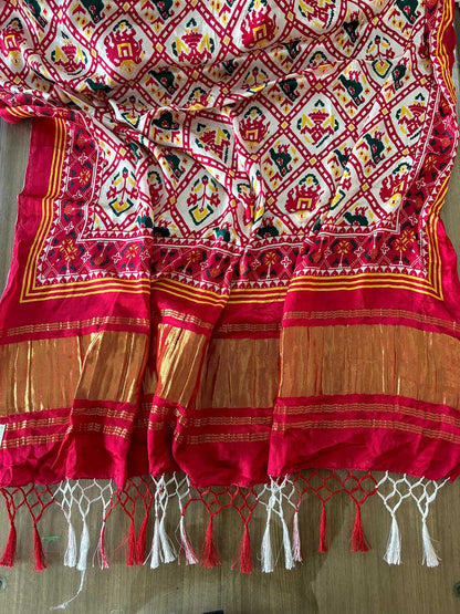 Stunning Pink Digital Printed Patola Design Modal Silk Dupatta - Luxurion World