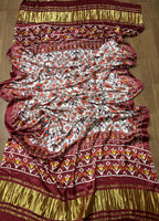Multicolor Digital Printed Patola Design Modal Silk Dupatta - Luxurion World- Crafted Heirlooms