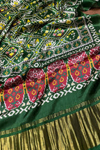Stunning Green Digital Printed Patola Design Modal Silk Dupatta - Luxurion World- Crafted Heirlooms