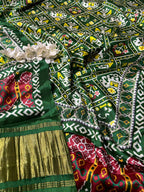 Stunning Green Digital Printed Patola Design Modal Silk Dupatta - Luxurion World- Crafted Heirlooms