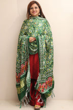 Stunning Green Digital Printed Patola Design Modal Silk Dupatta - Luxurion World- Crafted Heirlooms