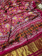 Stunning Pink Digital Printed Patola Design Modal Silk Dupatta - Luxurion World- Crafted Heirlooms