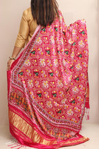 Stunning Pink Digital Printed Patola Design Modal Silk Dupatta - Luxurion World- Crafted Heirlooms