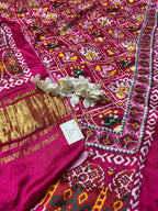 Stunning Pink Digital Printed Patola Design Modal Silk Dupatta - Luxurion World- Crafted Heirlooms