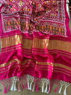 Stunning Pink Digital Printed Patola Design Modal Silk Dupatta - Luxurion World- Crafted Heirlooms