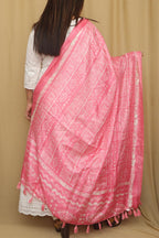 Stylish Pink Digital Printed Art Silk Geometric Design Dupatta - Luxurion World