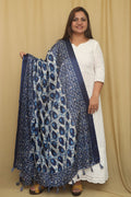 Stunning Blue Digital Printed Art Silk Dupatta - Luxurion World