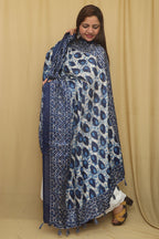 Stunning Blue Digital Printed Art Silk Dupatta - Luxurion World
