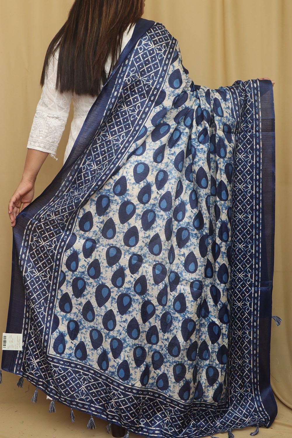 Stunning Blue Digital Printed Art Silk Dupatta - Luxurion World