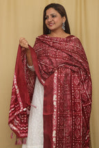 Maroon Digital Printed Art Silk Geometric Design Dupatta - Luxurion World