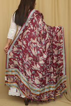 Stunning Purple Digital Printed Art Silk Kantha Printed Design Dupatta - Luxurion World
