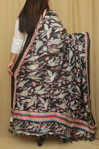 Black Digital Printed Art Silk Kantha Printed Design Dupatta - Luxurion World
