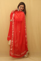 Stunning Red Gota Patti Chiffon Dupatta - Luxurion World