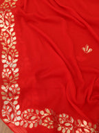 Stunning Red Gota Patti Chiffon Dupatta - Luxurion World