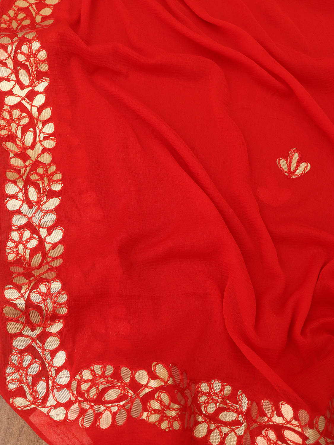 Stunning Red Gota Patti Chiffon Dupatta - Luxurion World