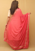 Chic Pink Gota Patti Chiffon Dupatta - Luxurion World