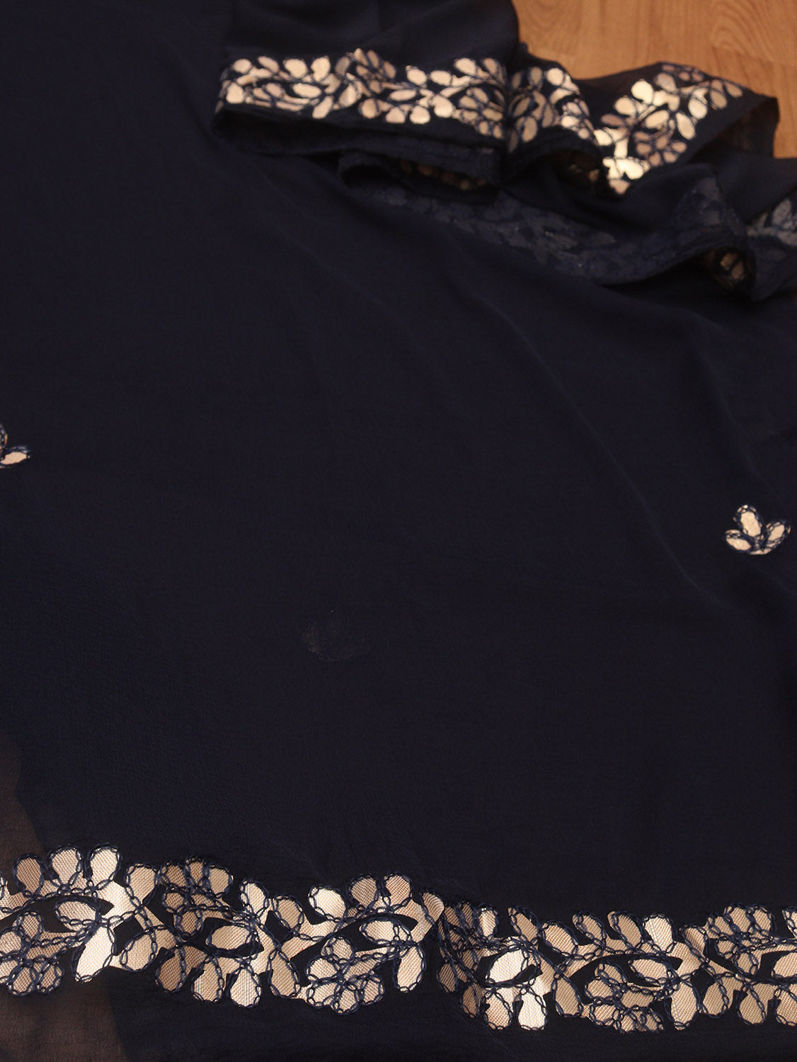 Blue Gota Patti Work Chiffon Dupatta - Luxurion World