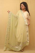 Pista Green Gota Patti Chiffon Dupatta - Elegant Style - Luxurion World